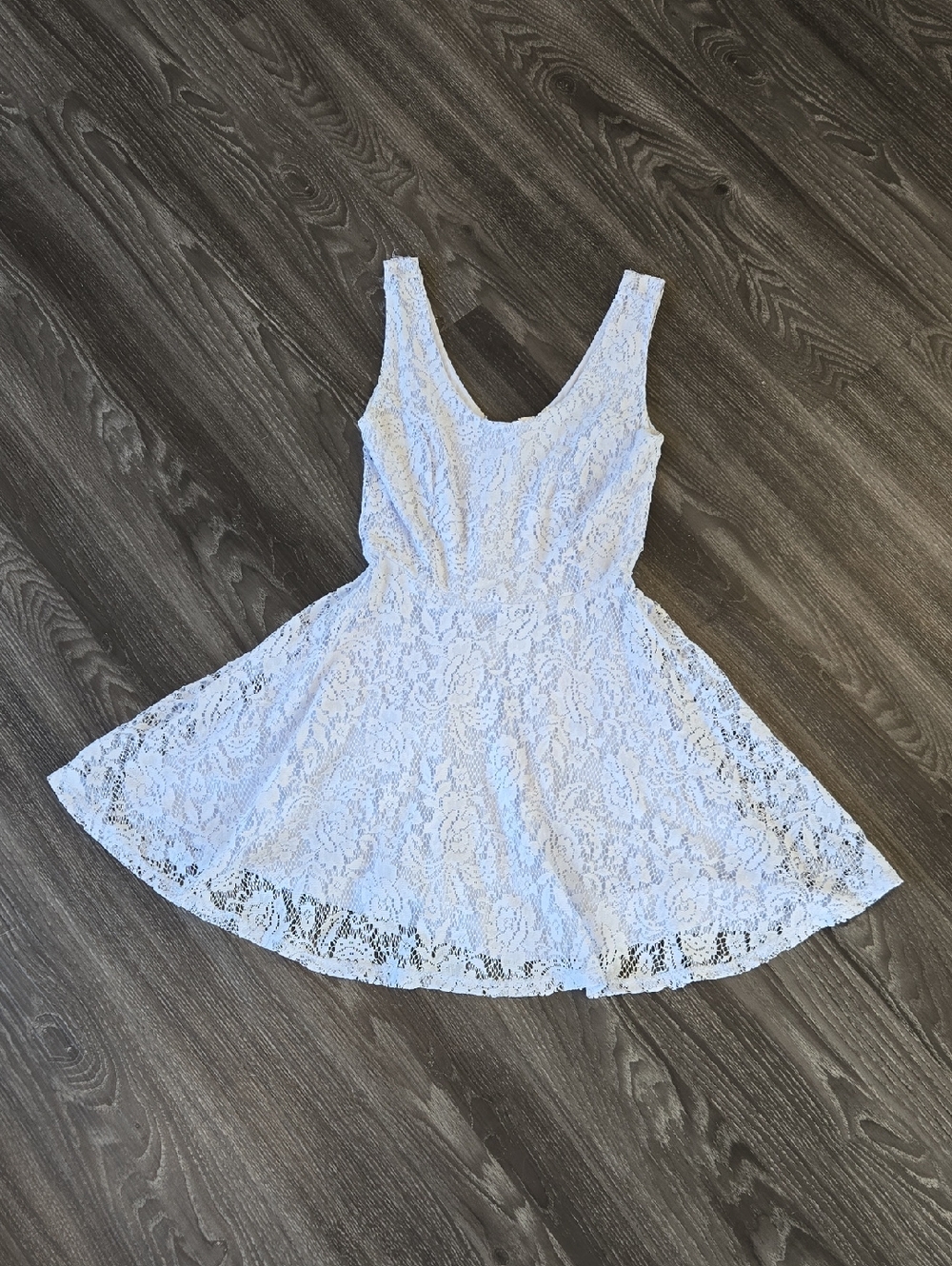 Robin K Light Blue Lace Skater Dress Size XS